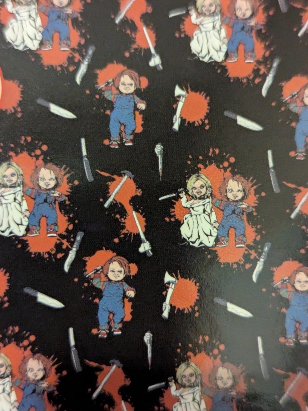 Chucky & Bride Tiffany Halloween Horror Plush Throw Blanket - Picture 2 of 3